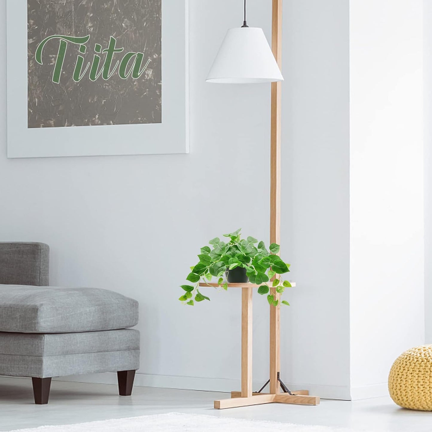 Tiita 1 Pack Fake Plants Artificial Scindapsus Aureus in Pots, Realistic Fake Greenery Potted Plants for Home Office Desk Window Sill Bathroom Bedroom Outdoor Indoor