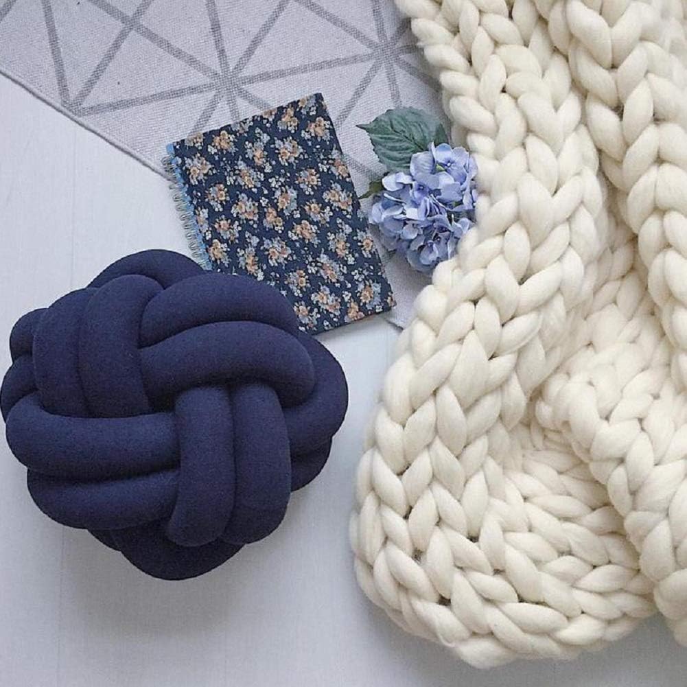 Chunky Knit Blanket Hand Made Merino Wool Throw Boho Bedroom Sofa Home Decor Giant Yarn(Ivory White 47"x71")