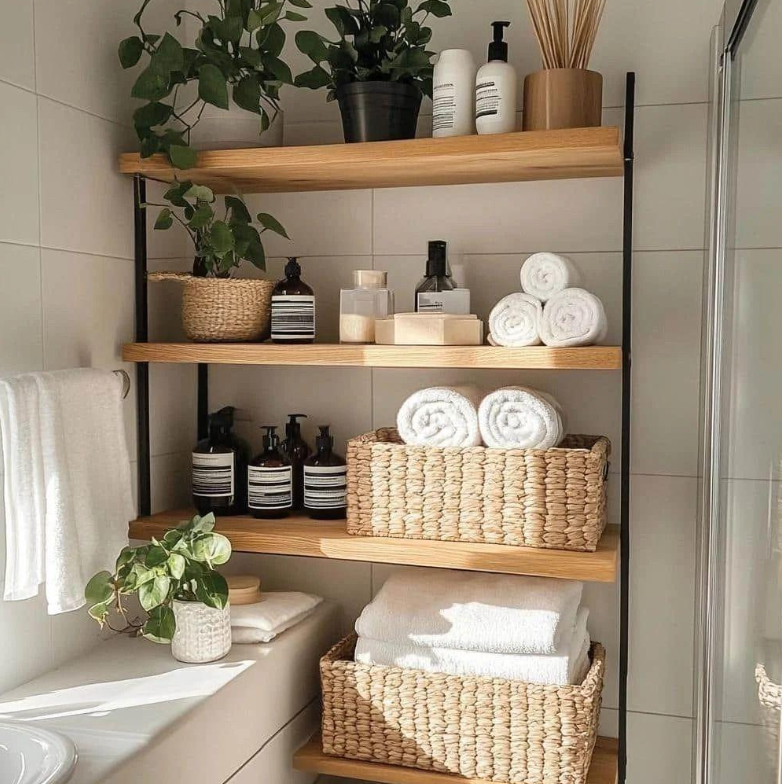How to Create a Beautiful Bathroom Shelf Display Without Clutter