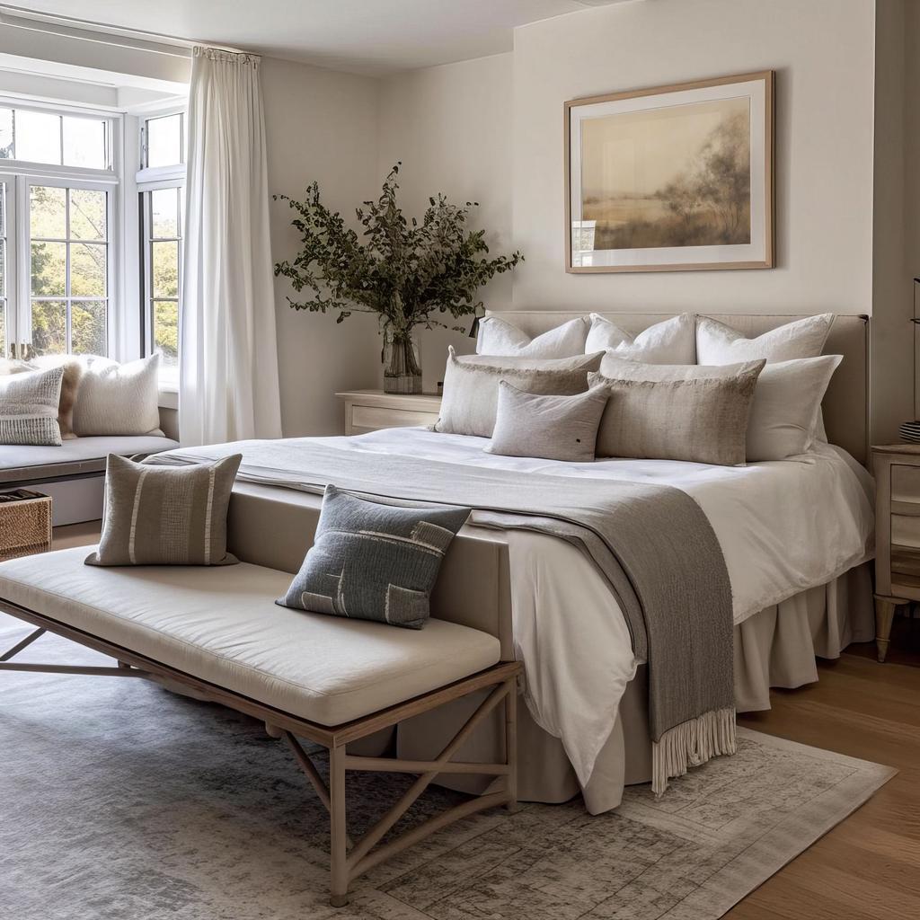 How to Style a Bedroom Bench at the End of Your Bed