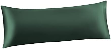 Ersmak Satin Body Pillow Cover, 20x54 Inches Dark Green Ultra Soft Case by Ersmak