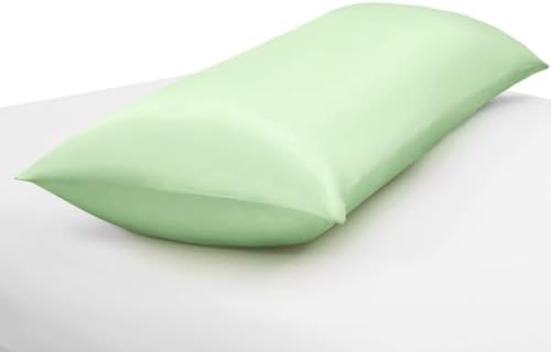 Ersmak Satin Body Pillow Cover, 20x54 Inches Sage Green Ultra Soft Satin Pillow - Image 4