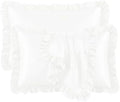 2 Pack Ruffle Satin Pillowcases King Size 20x36 inch White by QJFabricCO