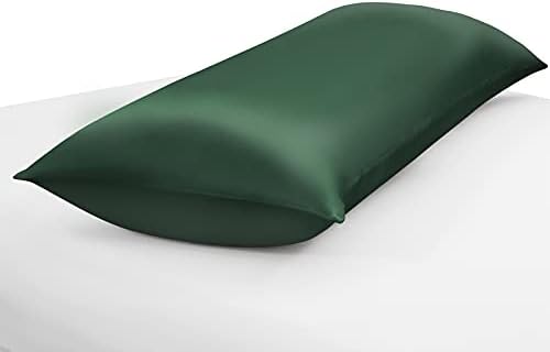 Ersmak Satin Body Pillow Cover, 20x54 Inches Dark Green Ultra Soft Case - Image 5