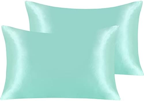 NTBAY Queen Satin Pillowcases, Light Blue by NTBAY