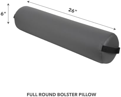 ForPro Full Round Massage Table Bolster Pillow, Cool Grey - Image 2