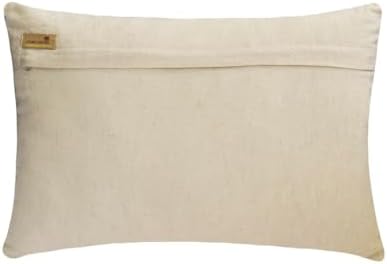 The HomeCentric Decorative Gold 12"x22" Lumbar Pillow Cover, Linen Floral & 3D - Image 3