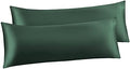 Ersmak Satin Body Pillow cover Set of 2, 20x54 Inches, Dark Green, Ultra Soft by Ersmak