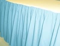 Rajlinen Ruffled Bed Skirt King, 21 Inch Drop Dust Ruffle with Split Corners, 100% Microfiber Bedskirt with Platform, Three-Sided Coverage Ruffled Gathering Design, Light Blue