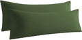 Body Pillow Cases, 2 Pack, 20x54 in, Microfiber, Olive Green by Aerlomi