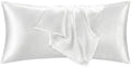 1 Pack Satin Pillowcase White Body Size 20x54 Inch by QJFabricCO