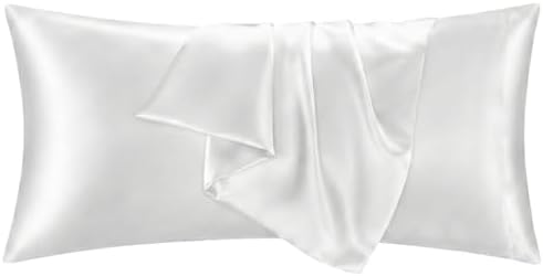 1 Pack Satin Pillowcase White Body Size 20x54 Inch by QJFabricCO