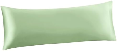 Ersmak Satin Body Pillow Cover, 20x54 Inches Sage Green Ultra Soft Satin Pillow by Ersmak
