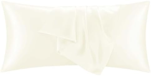 1 Pack Satin Pillowcase Beige Body Size 20x54 Inch by QJFabricCO