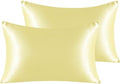 NTBAY Standard Satin Pillowcases, Light Yellow by NTBAY
