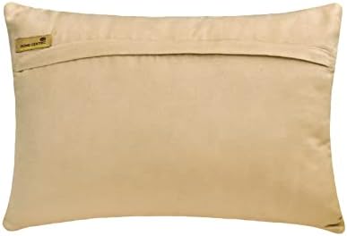 The HomeCentric Decorative Gold & Ivory 12"x14" Lumbar Pillow Cover, Jacquard - Image 3