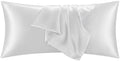 1 Pack Satin Pillowcase Silver Grey Body Size 20x54 Inch by QJFabricCO
