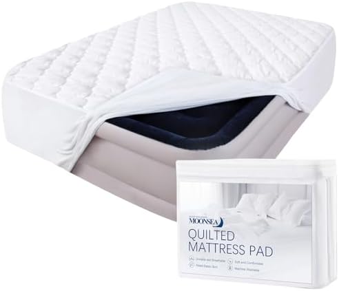 Queen Mattress Pad Thick Quilted Mattress Topper, Air Mattress Cover, Super by Moonsea