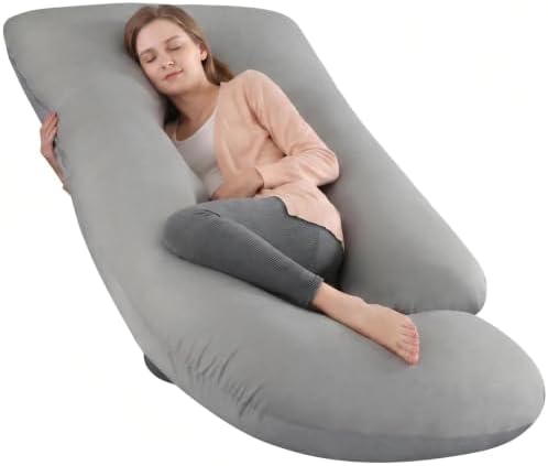 Pregnancy Pillow for Sleeping, Soft 57“ Full Body Maternity Pillow, U Shaped by EZMOM