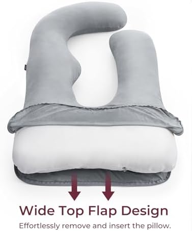 Momcozy Cooling Pregnancy Pillow Cover, U Shaped Maternity Pillowcase - Image 7
