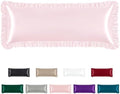 Homiest Blush Pink Ruffle Satin Body Pillow Cover by Homiest