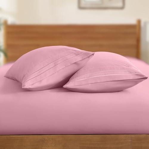 Horbaunal Microfiber Pillowcases Standard Size, Dusty Pink, 2 Pack - Image 4