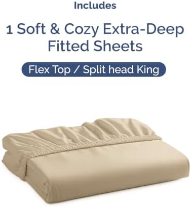 CGK Linens Extra Deep Flex Top Split Head King Fitted Sheet Only - Image 4