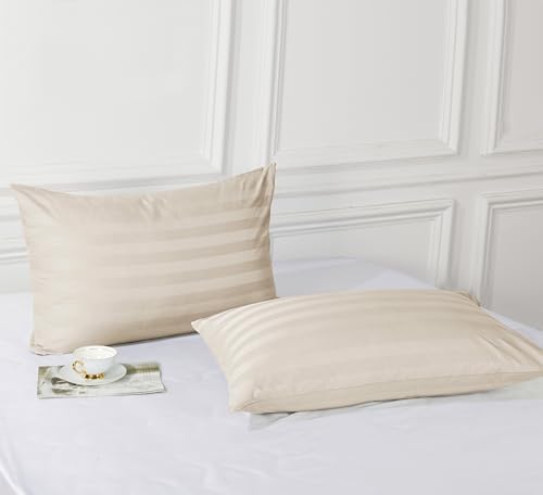 100% Egyptian Cotton Pillow Protectors Set of 2 Queen Size - Image 6