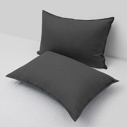 CHUFFED Linen Pillow Cases 2 Pack 100% Linen Queen Pillowcases, Breathable and - Image 2