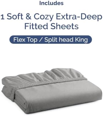 CGK Linens Deep Flex Top Split Head King Fitted Sheet - Image 4