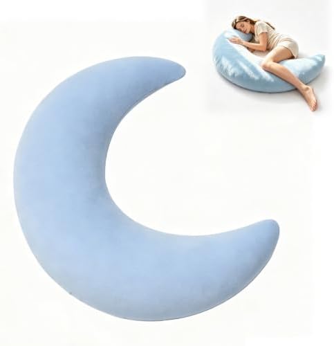 Moon Body Pillow, Oversized C Shaped Full Body Pillow by Unknown