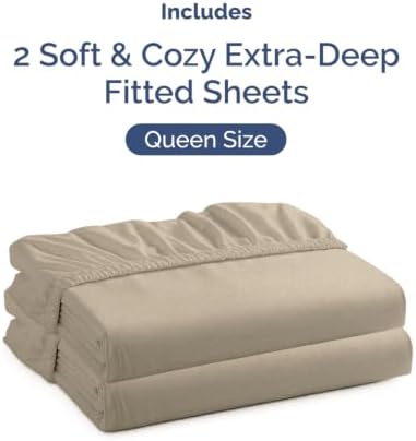 CGK Linens 2 Pack Extra Deep Queen Fitted Sheets - Image 4