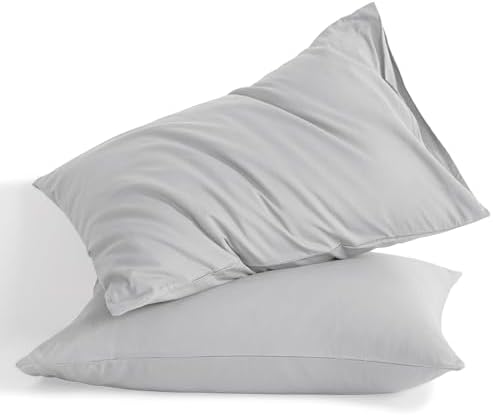 NTBAY Cotton Standard Pillowcases, Light Grey by NTBAY