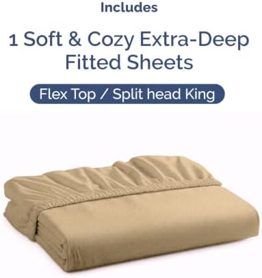 CGK Linens Extra Deep Flex Top Split Head King Fitted Sheet - Image 4