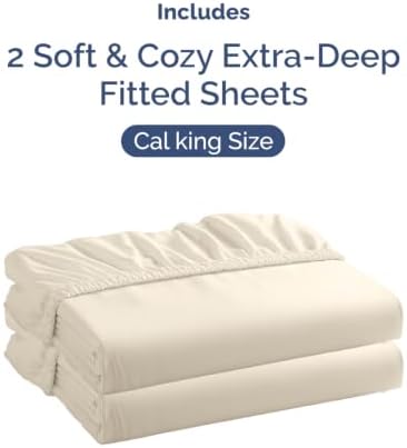 CGK Linens 2 Pack Extra Deep Cal King Fitted Sheets - Image 4