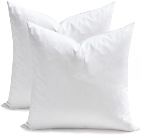TOPGREEN Feather Down Throw Pillow Inserts 18 x 18, 100% Organic Cotton Shell by TOPGREEN