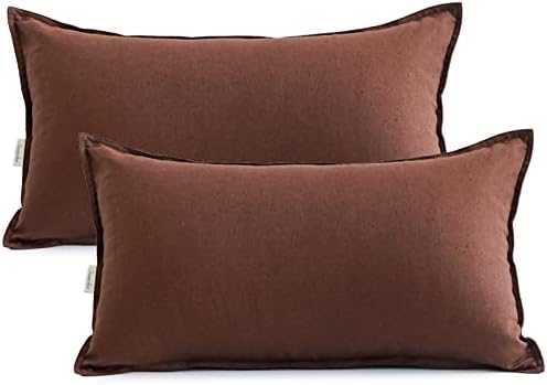 Jeanerlor Natural Cotton Linen Green Decorative 12"x20" Throw Pillow Case - Image 2