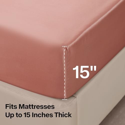 BEDELITE Satin Sheets Twin Size Bed Set, Rose Pink, 3 Pieces - Image 5