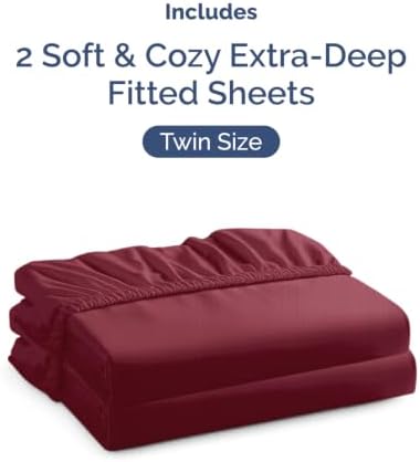 CGK Linens 2 Pack Extra Deep Twin Fitted Sheets - Image 4
