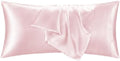 1 Pack Satin Pillowcase Pink Body Size 20x54 Inch by QJFabricCO