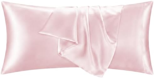 1 Pack Satin Pillowcase Pink Body Size 20x54 Inch by QJFabricCO