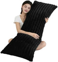Full Body Pillow with Fluffy Stripe Faux Fur Removable Cover, Long Bed Pillow by Memfydu