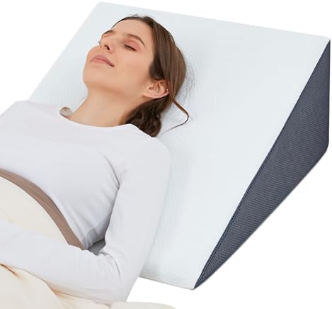 Bed Wedge Pillow for Sleeping 24x24x8 Inch, Elevated Support by Touchutopia