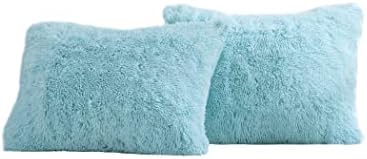 REAFORT Long Hair Faux Fur Standard Shams 20"x26", Envelope Closure by Reafort
