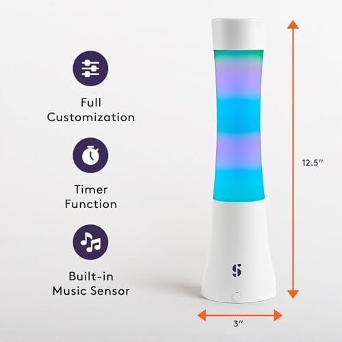 Special Supplies Sensory Light Lava Lamp for Kids and Adults – Color Changing LED Desk Lamp with Remote – Calming Night Light for Sensory Room, Bedroom, Therapy, Relaxation, Décor (White) - Image 2
