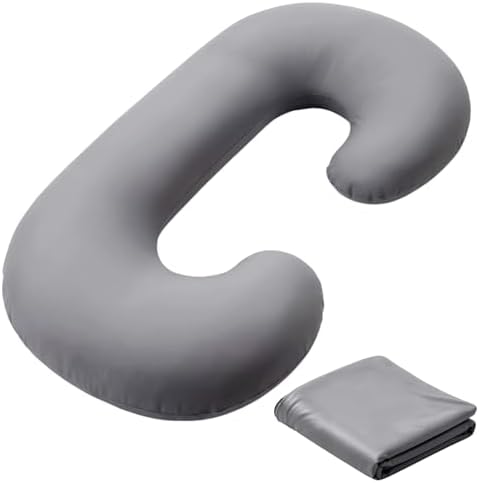 Hahafelt Cooling Pregnancy Pillow Cover 59 Inch Large C Shaped Full Body by Hahafelt