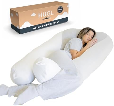 Plufl Hugl Cooling Body Pillow for Adults, U Shaped Pregnancy Pillow by Plufl