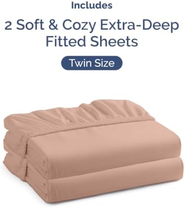 CGK Linens 2 Pack Extra Deep Twin Fitted Sheets - Image 4