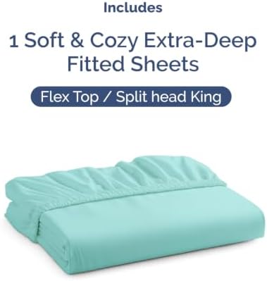 CGK Linens Extra Deep Flex Top Split Head King Fitted Sheet Only - Image 4