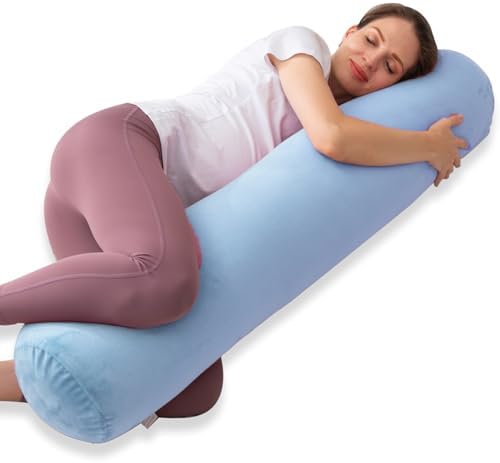 1 MIDDLE ONE Bolster Pillow for Bed, Long Round Body Pillow for Adults by 1MIDDLEONE